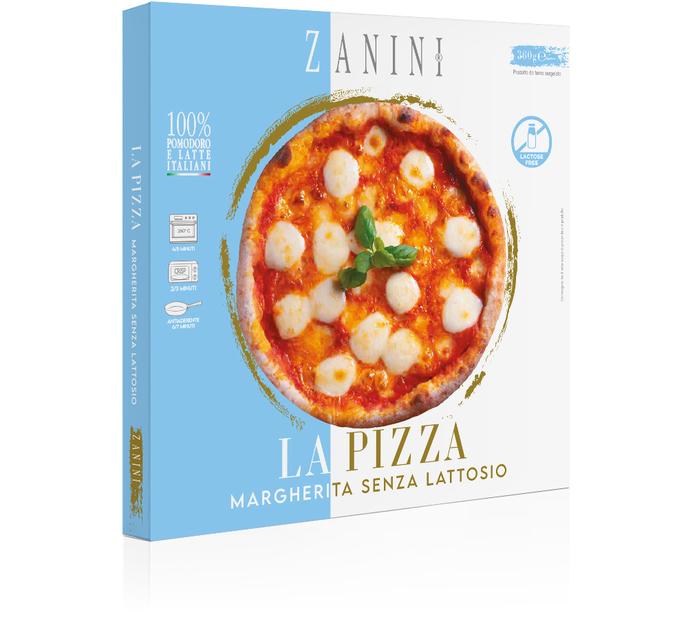 La pizza margherita senza lattosio surgelata by Zanini